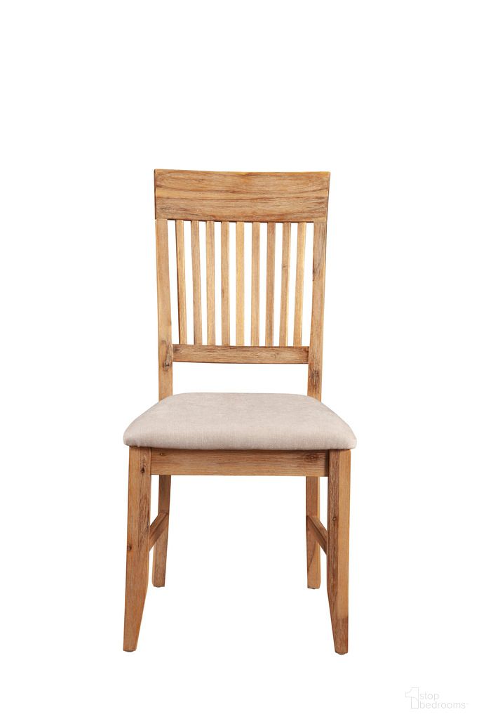 The appearance of Aspen Side Chair Set of 2 In Antique Natural designed by Alpine in the country / farmhouse interior design. This antique natural piece of furniture  was selected by 1StopBedrooms from Aspen Collection to add a touch of cosiness and style into your home. Sku: 8812-02. Material: Acacia. Chair Type: Side Chair.