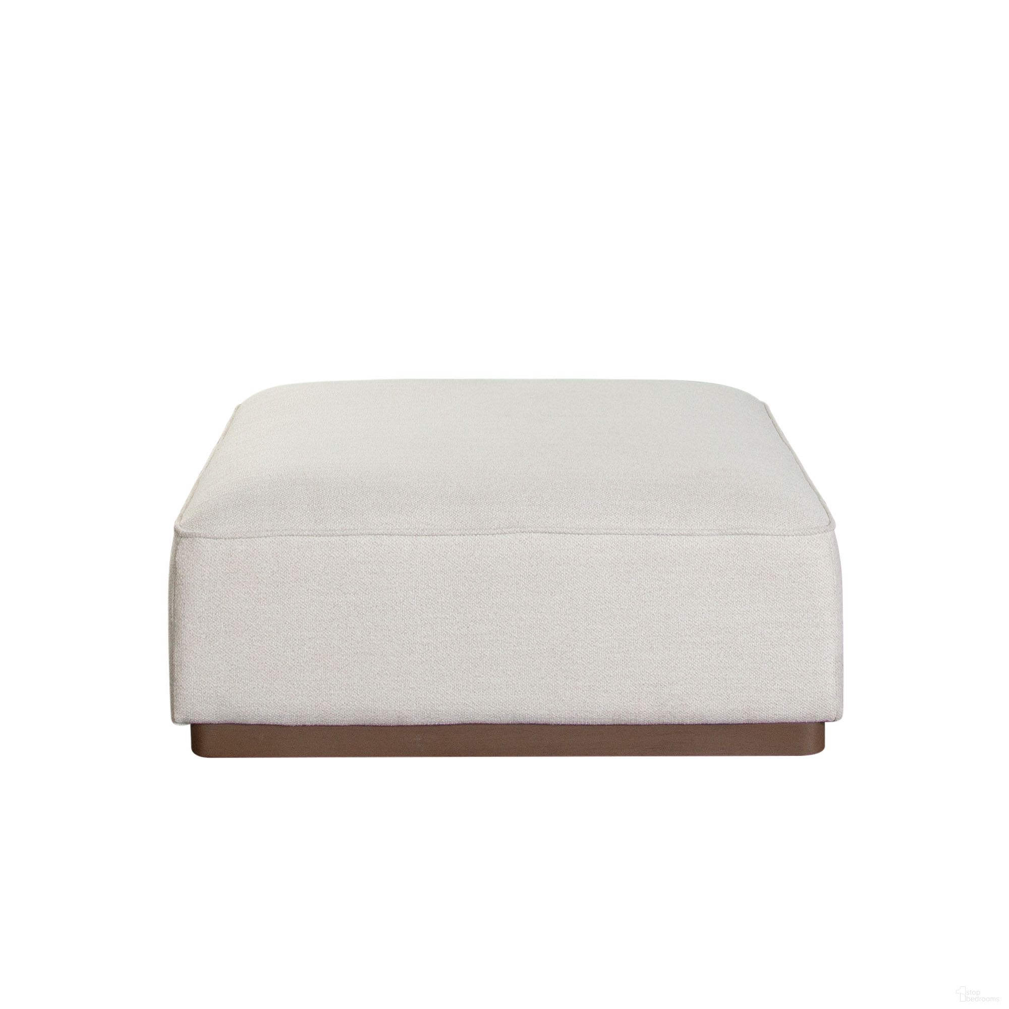 The appearance of Aspen Ottoman In Cream Polyester Fabric with Wood Trim designed by Diamond Sofa in the modern / contemporary interior design. This cream piece of furniture  was selected by 1StopBedrooms from Aspen Collection to add a touch of cosiness and style into your home. Sku: ASPENOTCM. Material: Fabric.