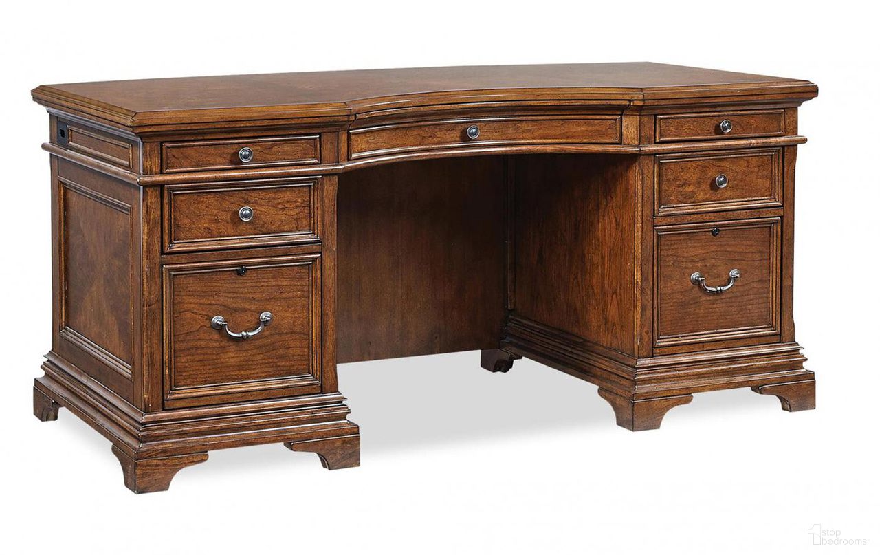 The appearance of Aspenhome Hawthorne 66" Junior Executive Desk in Brown Cherry designed by Aspenhome in the traditional interior design. This brown piece of furniture was selected by 1StopBedrooms from Hawthorne Collection to add a touch of cosiness and style into your home. Sku: I26-303-1. Material: Glass.
