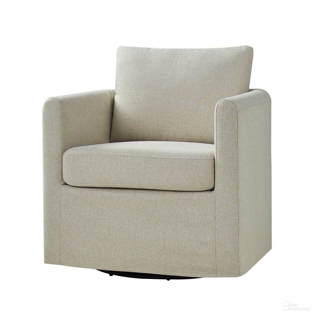 Asser Slipcovered Swivel Chair In Linen