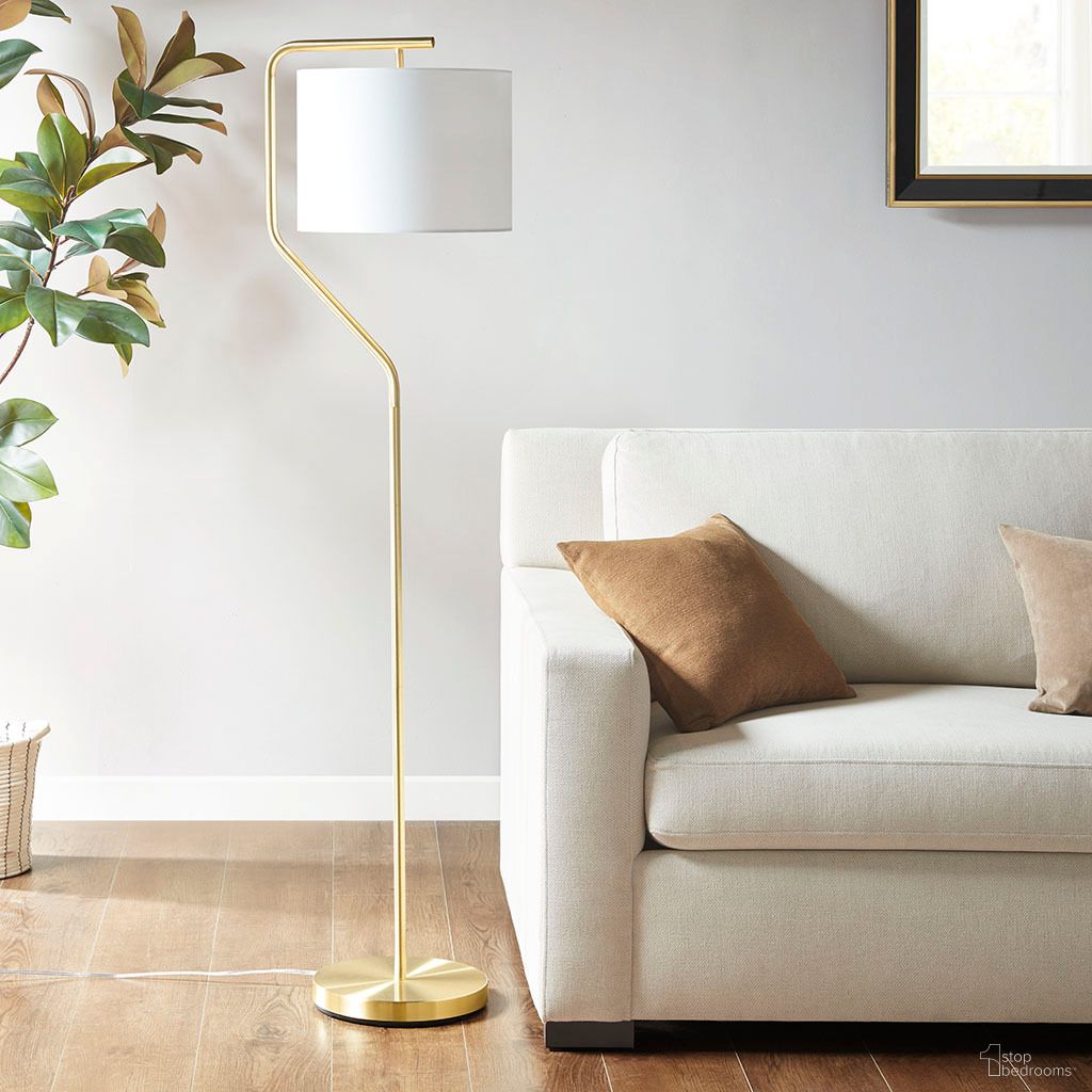 Aster Angular Arched Metal Floor Lamp In Gold