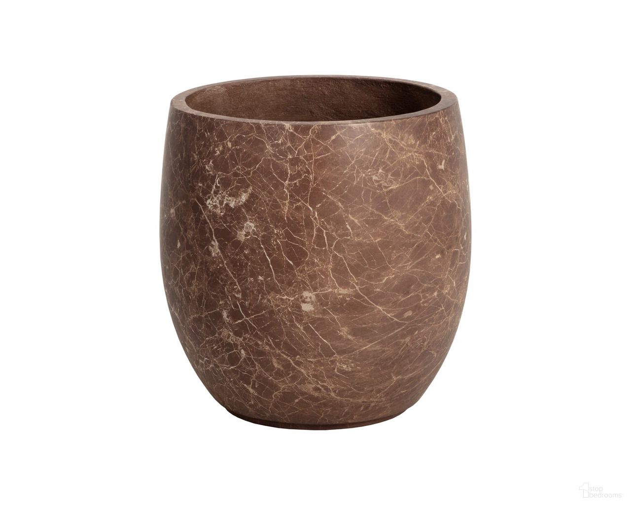 Aster Marble Look Small Planter In Mocha