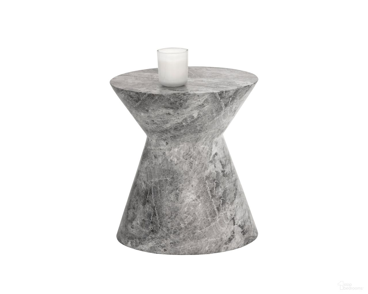 Astley Marble Look End Table In Grey