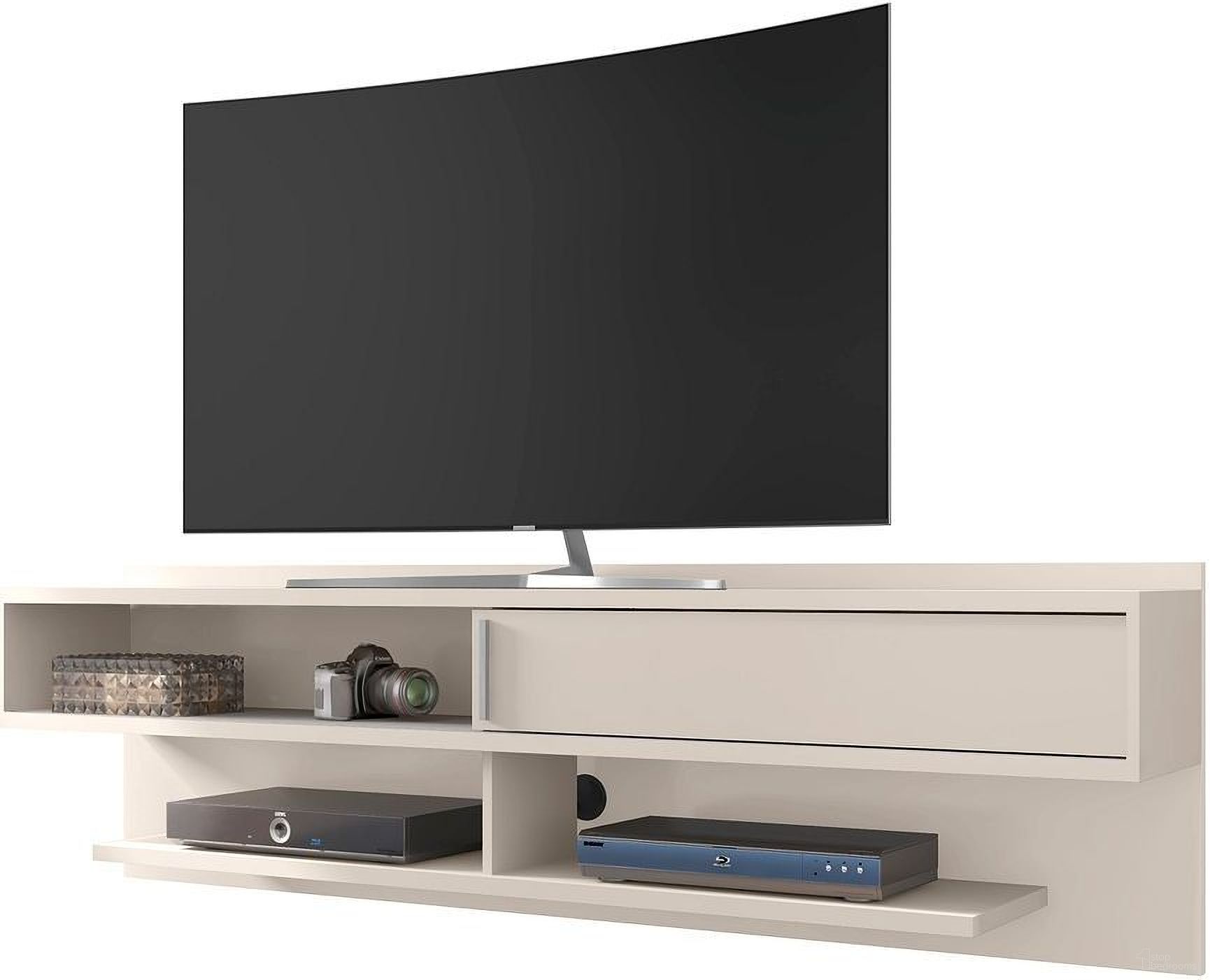 Astor 70.86 Modern Floating Entertainment Center 1.0 With Media Shelves In Off White