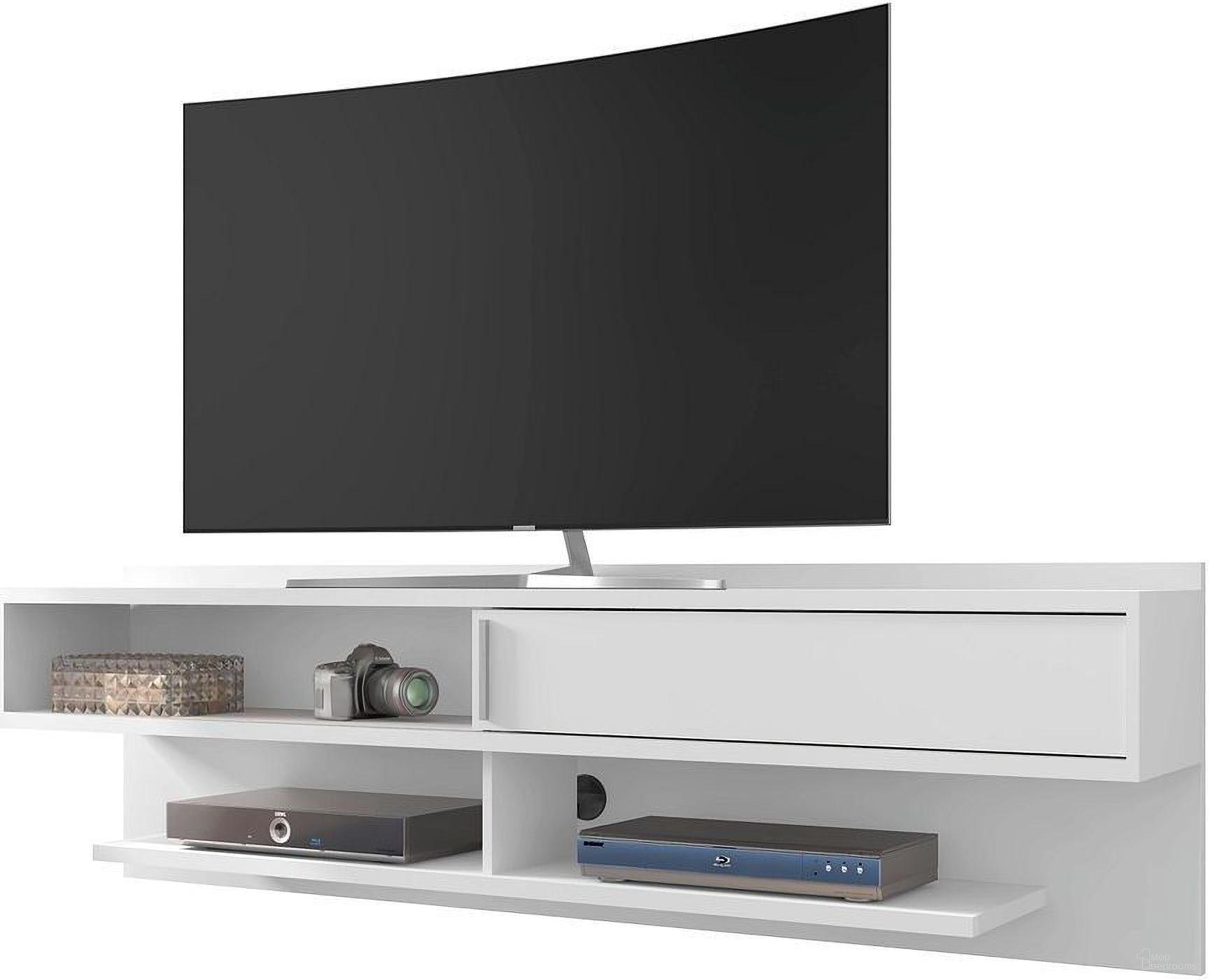 Astor 70.86 Modern Floating Entertainment Center 1.0 With Media Shelves In White