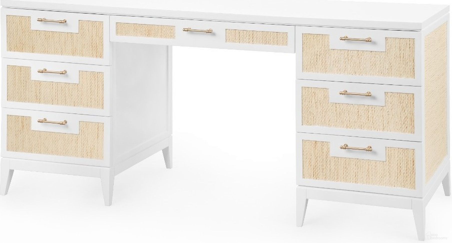 The appearance of Astor Desk In Vanilla designed by Villa & House in the transitional interior design. This vanilla piece of furniture  was selected by 1StopBedrooms from Astor Collection to add a touch of cosiness and style into your home. Sku: AST-350-09. Material: Wood.
