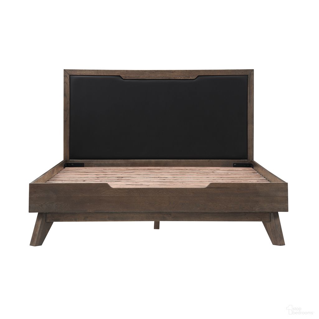 The appearance of Astoria Queen Platform Bed Frame In Oak and Black designed by Armen Living in the transitional interior design. This oak and black piece of furniture was selected by 1StopBedrooms from Astoria Collection to add a touch of cosiness and style into your home. Sku: LCAHBDDGQNBX1;LCAHBDDGQNBX2. Bed Type: Platform Bed. Material: Faux Leather. Bed Size: Queen.
