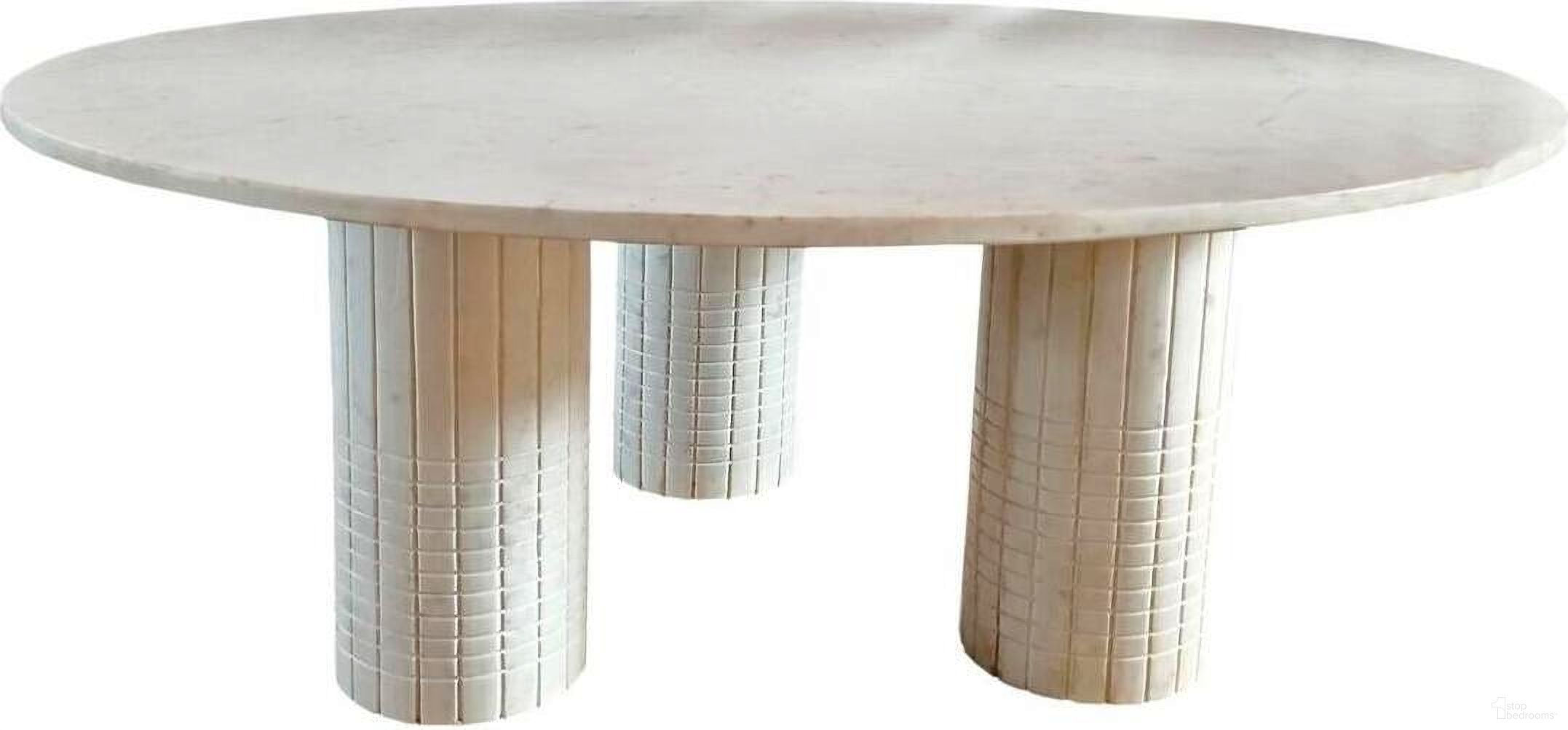The appearance of Astoria Round Genuine Marble Coffee Table White designed by Coaster in the modern / contemporary interior design. This white piece of furniture  was selected by 1StopBedrooms from Astoria Collection to add a touch of cosiness and style into your home. Sku: 709668B1;709668B2. Material: Wood.