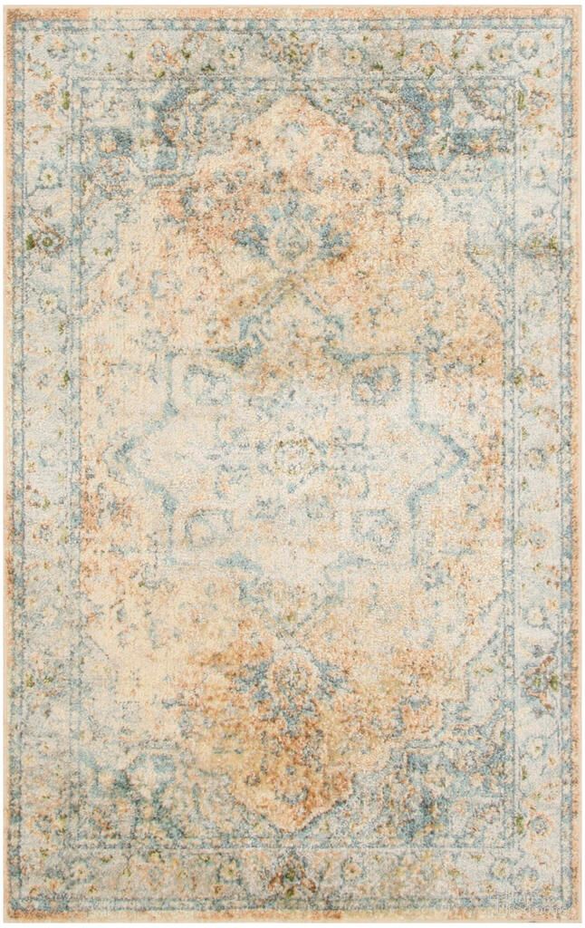 Astra Machine Washable 2'2" x 4' Indoor Rug In Beige Blue