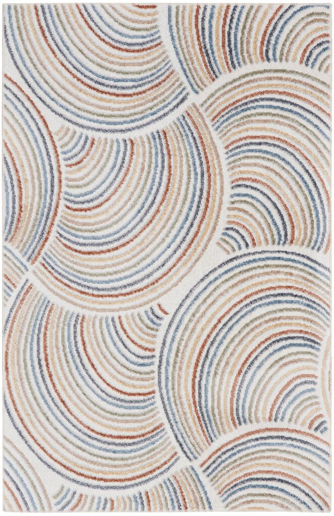 Astra Machine Washable 2'2" x 4' Indoor Rug In Ivory Multi