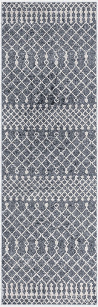Astra Machine Washable 2' x 6' Bohemian Indoor Rug In Denim