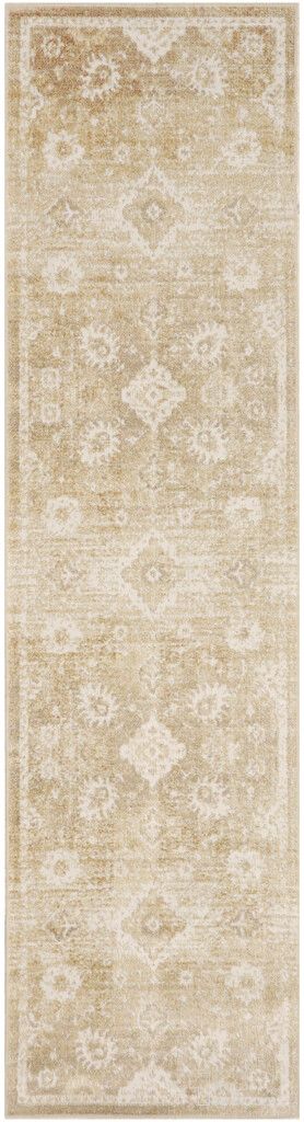 The appearance of Astra Machine Washable 2' x 6' Indoor Rug In Ivory Gold designed by Nourison in the rustic / southwestern interior design. This ivory gold piece of furniture was selected by 1StopBedrooms from Astra Collection to add a touch of cosiness and style into your home. Sku: 841491133897. Material: Polyester.