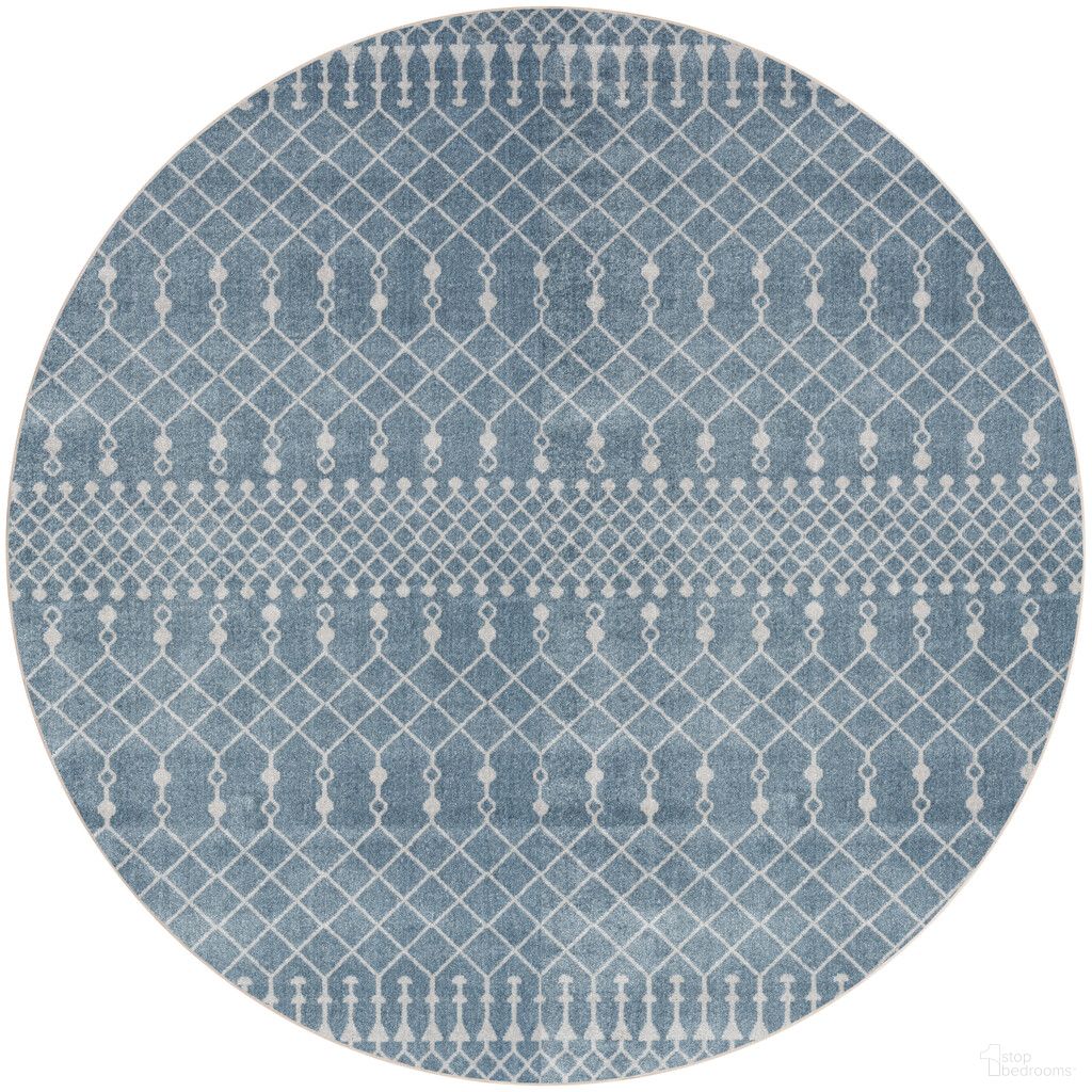 Astra Machine Washable 4' x 4' Round Indoor Rug In Blue