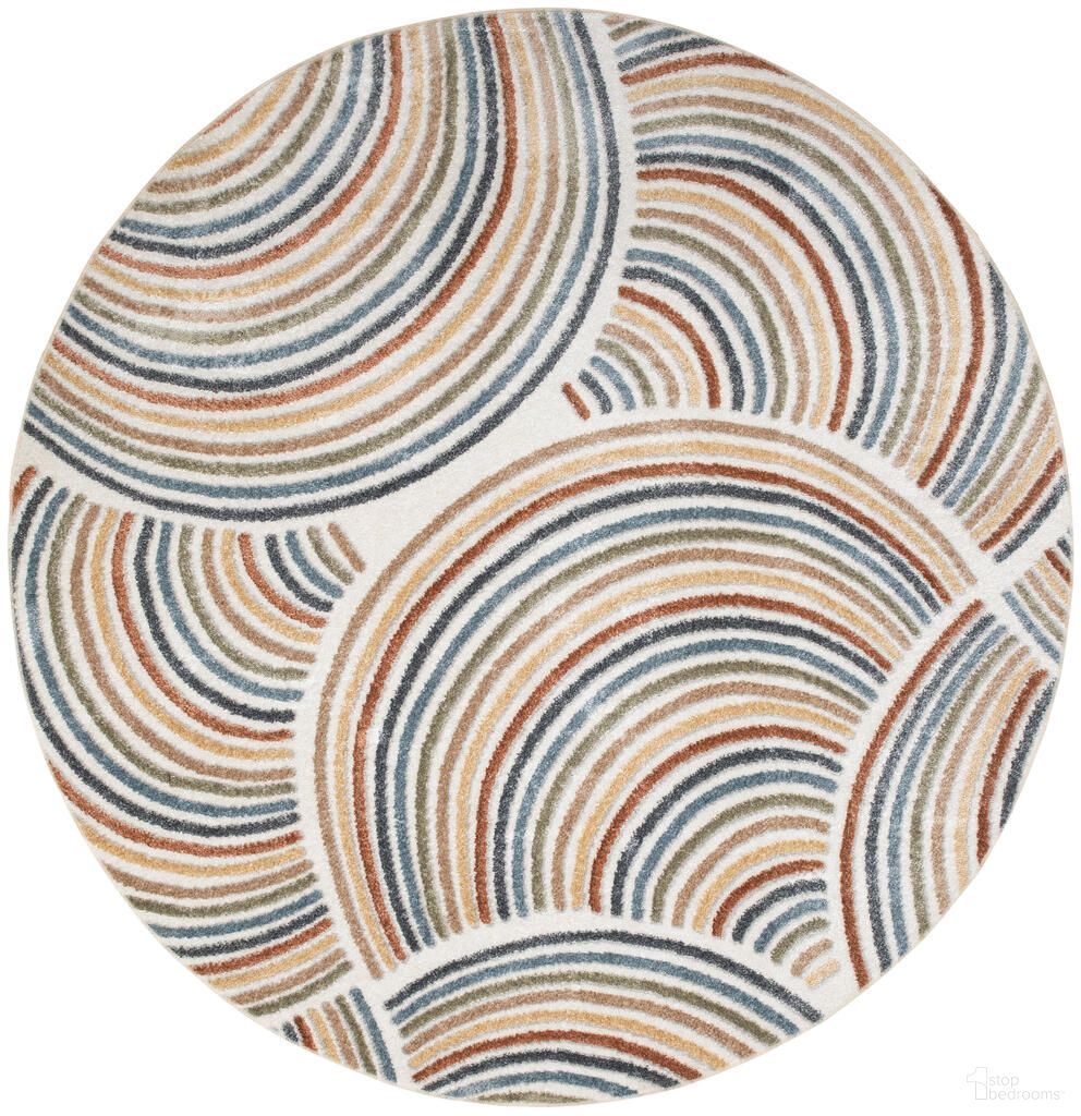 The appearance of Astra Machine Washable 4' x 4' Round Indoor Rug In Ivory Multi designed by Nourison in the modern / contemporary interior design. This ivory multi piece of furniture  was selected by 1StopBedrooms from Astra Collection to add a touch of cosiness and style into your home. Sku: 99446979032. Material: Polyester.