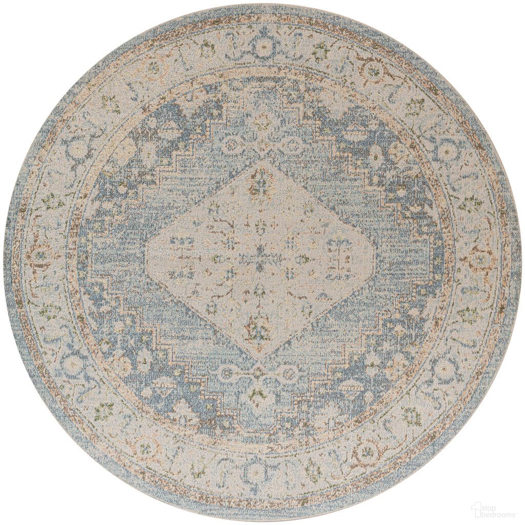 The appearance of Astra Machine Washable 4' x 4' Round Indoor Rug In Silver Blue designed by Nourison in the rustic / southwestern interior design. This silver blue piece of furniture was selected by 1StopBedrooms from Astra Collection to add a touch of cosiness and style into your home. Sku: 99446979896. Material: Polyester.