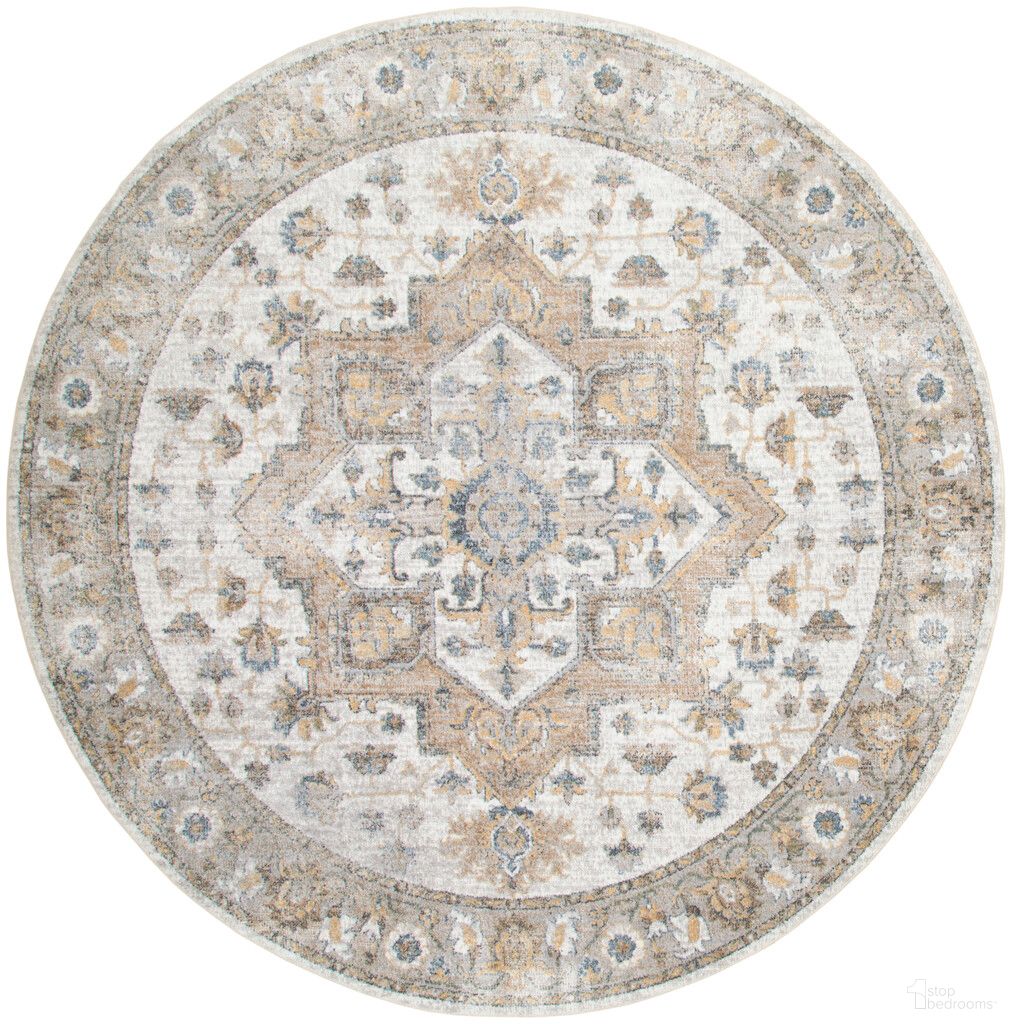 The appearance of Astra Machine Washable 5'3" x 5'3" Round Indoor Rug In Silver Grey designed by Nourison in the rustic / southwestern interior design. This silver grey piece of furniture was selected by 1StopBedrooms from Astra Collection to add a touch of cosiness and style into your home. Sku: 99446933010. Material: Polyester.