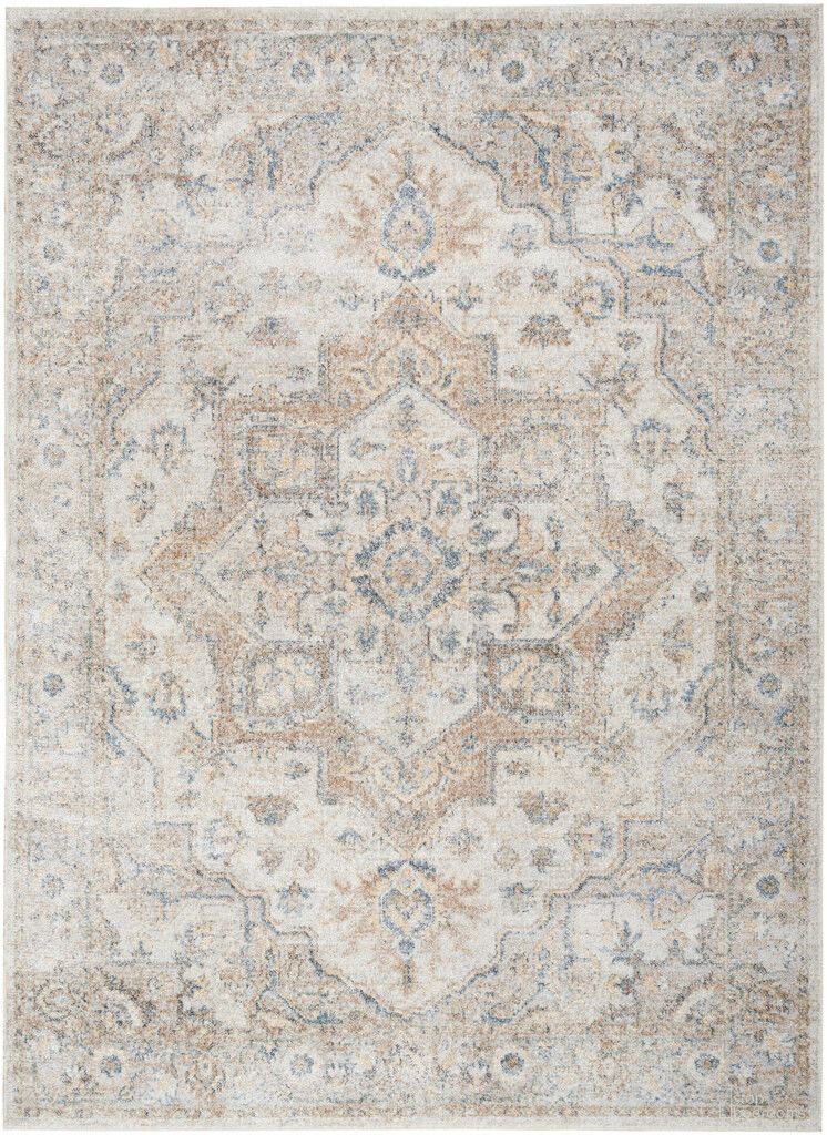 The appearance of Astra Machine Washable 5'3" x 7' Indoor Rug In Silver Grey designed by Nourison in the rustic / southwestern interior design. This silver grey piece of furniture was selected by 1StopBedrooms from Astra Collection to add a touch of cosiness and style into your home. Sku: 99446127143. Material: Polyester.