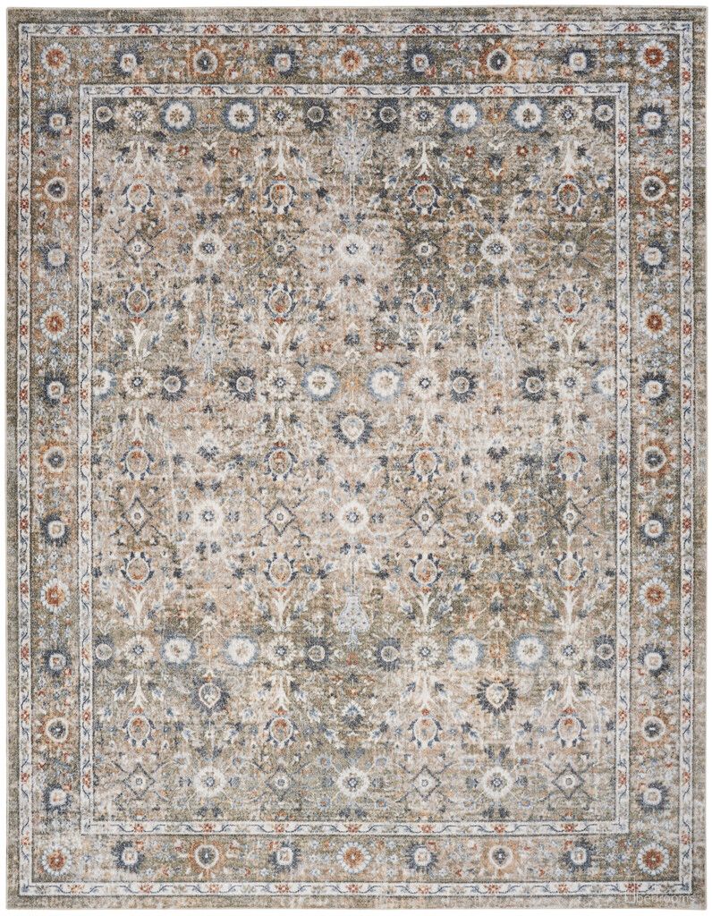 The appearance of Astra Machine Washable 7'10" x 10' Indoor Rug In and Gold Grey designed by Nourison in the rustic / southwestern interior design. This grey/gold piece of furniture was selected by 1StopBedrooms from Astra Collection to add a touch of cosiness and style into your home. Sku: 99446977991. Material: Polyester.