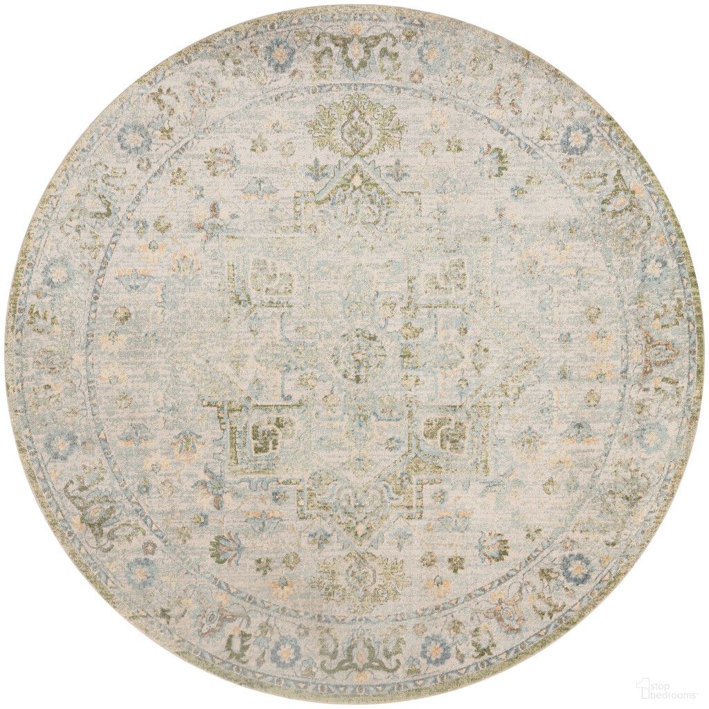 Astra Machine Washable 7'10" x 7'10" Round Vintage Indoor Rug In Beige