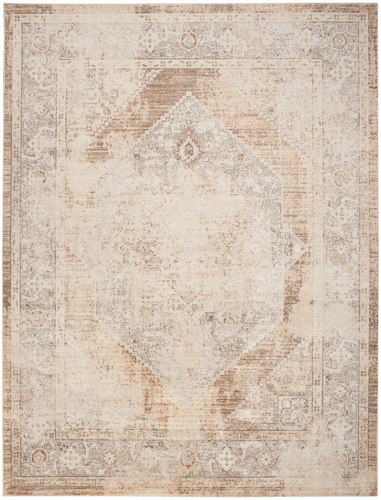The appearance of Astra Machine Washable 9' x 12' Vintage Indoor Rug In Beige designed by Nourison in the rustic / southwestern interior design. This beige piece of furniture was selected by 1StopBedrooms from Astra Collection to add a touch of cosiness and style into your home. Sku: 99446964403. Material: Polyester.
