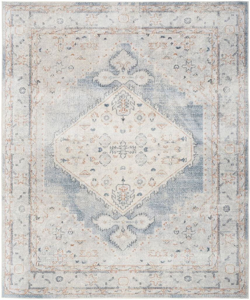 The appearance of Astra Machine Washable 9' x 12' Vintage Indoor Rug In Light Blue designed by Nourison in the rustic / southwestern interior design. This light blue piece of furniture was selected by 1StopBedrooms from Astra Collection to add a touch of cosiness and style into your home. Sku: 99446124746. Material: Polyester.