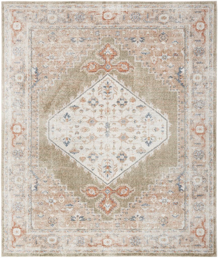 Astra Machine Washable 9' x 12' Indoor Rug In Sage Multi