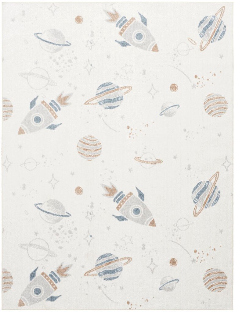 Astra Machine Washable Kids 6'7" x 9' Indoor Rug In Ivory Multi