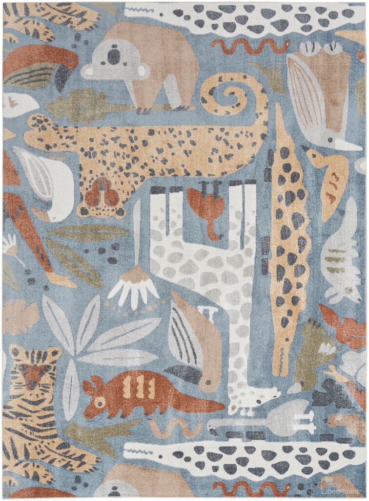 The appearance of Astra Machine Washable Kids 7'10" x 10' Indoor Rug In Multicolor designed by Nourison in the transitional interior design. This multicolor piece of furniture was selected by 1StopBedrooms from Astra Collection to add a touch of cosiness and style into your home. Sku: 99446996718. Material: Polyester.