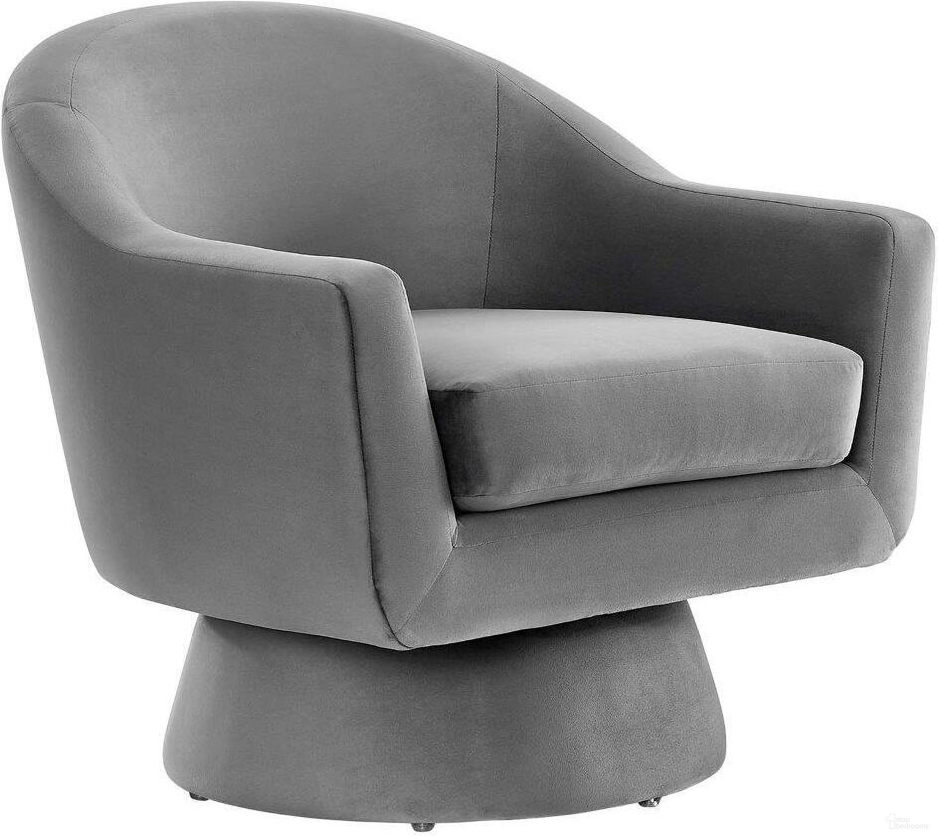 The appearance of Astral Performance Velvet Fabric And Wood Swivel Chair In Gray designed by Modway in the modern / contemporary interior design. This gray piece of furniture was selected by 1StopBedrooms from Astral Collection to add a touch of cosiness and style into your home. Sku: EEI-6360-GRY. Material: Velvet.