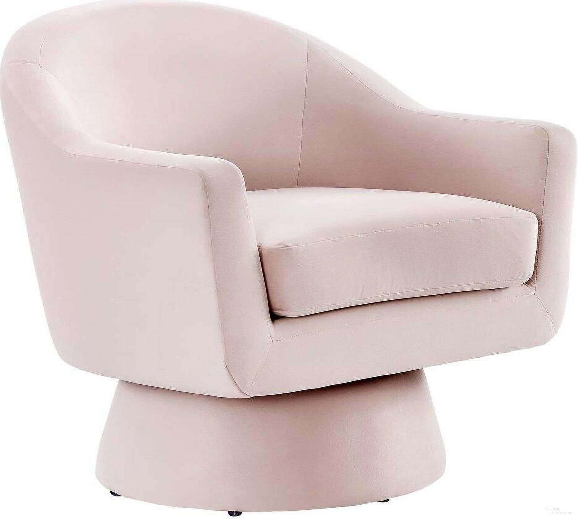 The appearance of Astral Performance Velvet Fabric And Wood Swivel Chair In Pink designed by Modway in the modern / contemporary interior design. This pink piece of furniture  was selected by 1StopBedrooms from Astral Collection to add a touch of cosiness and style into your home. Sku: EEI-6360-PNK. Material: Velvet.