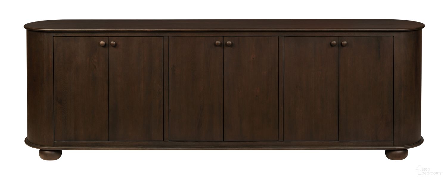 The appearance of Astrid 6-Door Sideboard In Barista Brown designed by Moti in the transitional interior design. This brown piece of furniture  was selected by 1StopBedrooms from Astrid Collection to add a touch of cosiness and style into your home. Sku: 69009021. Material: Wood.