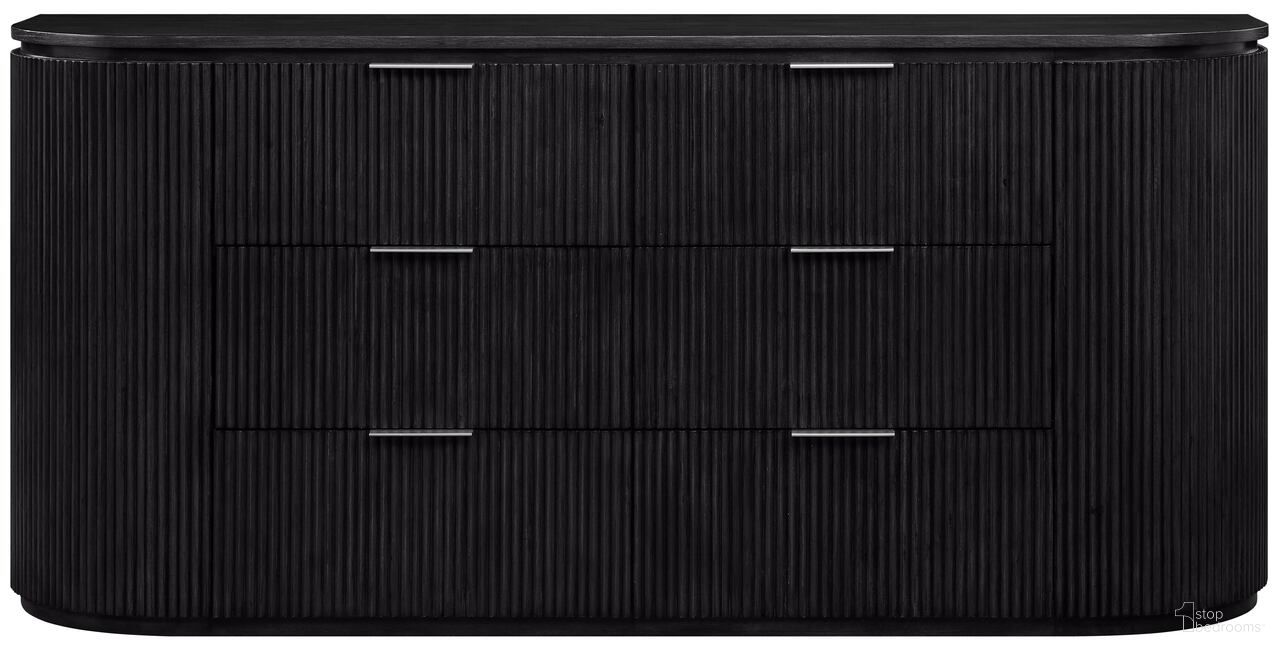 The appearance of Astrid Solid Wood and Oak Veneer Dresser In Black designed by Meridian in the modern / contemporary interior design. This black piece of furniture was selected by 1StopBedrooms from Astrid Collection to add a touch of cosiness and style into your home. Sku: 818Black-D. Material: Oak Veneer.