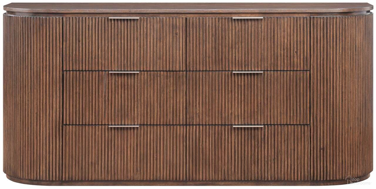 Astrid Solid Wood and Oak Veneer Dresser In Brown