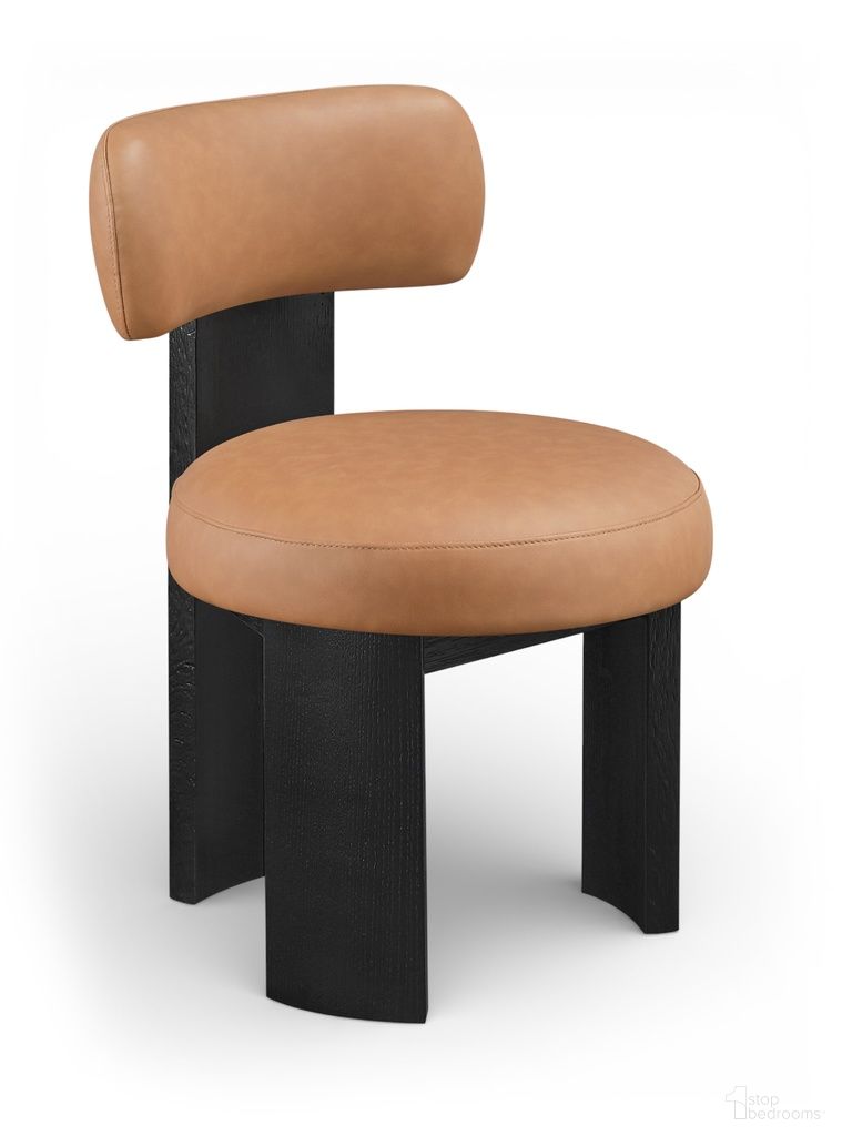 Atelier Vegan Leather Upholstered Dining Chair Set of 2 In Cognac