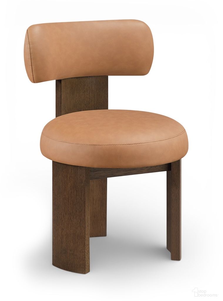 Atelier Vegan Leather Upholstered Dining Chair Set of 2 In Cognac