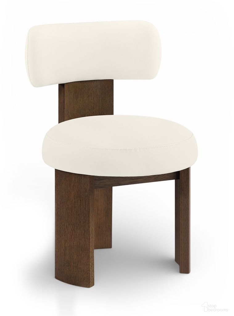 Atelier Vegan Leather Upholstered Dining Chair Set of 2 In Cream