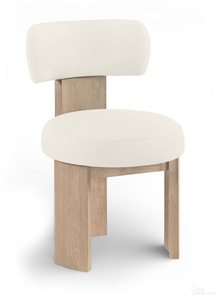Atelier Vegan Leather Upholstered Dining Chair Set of 2 In Cream