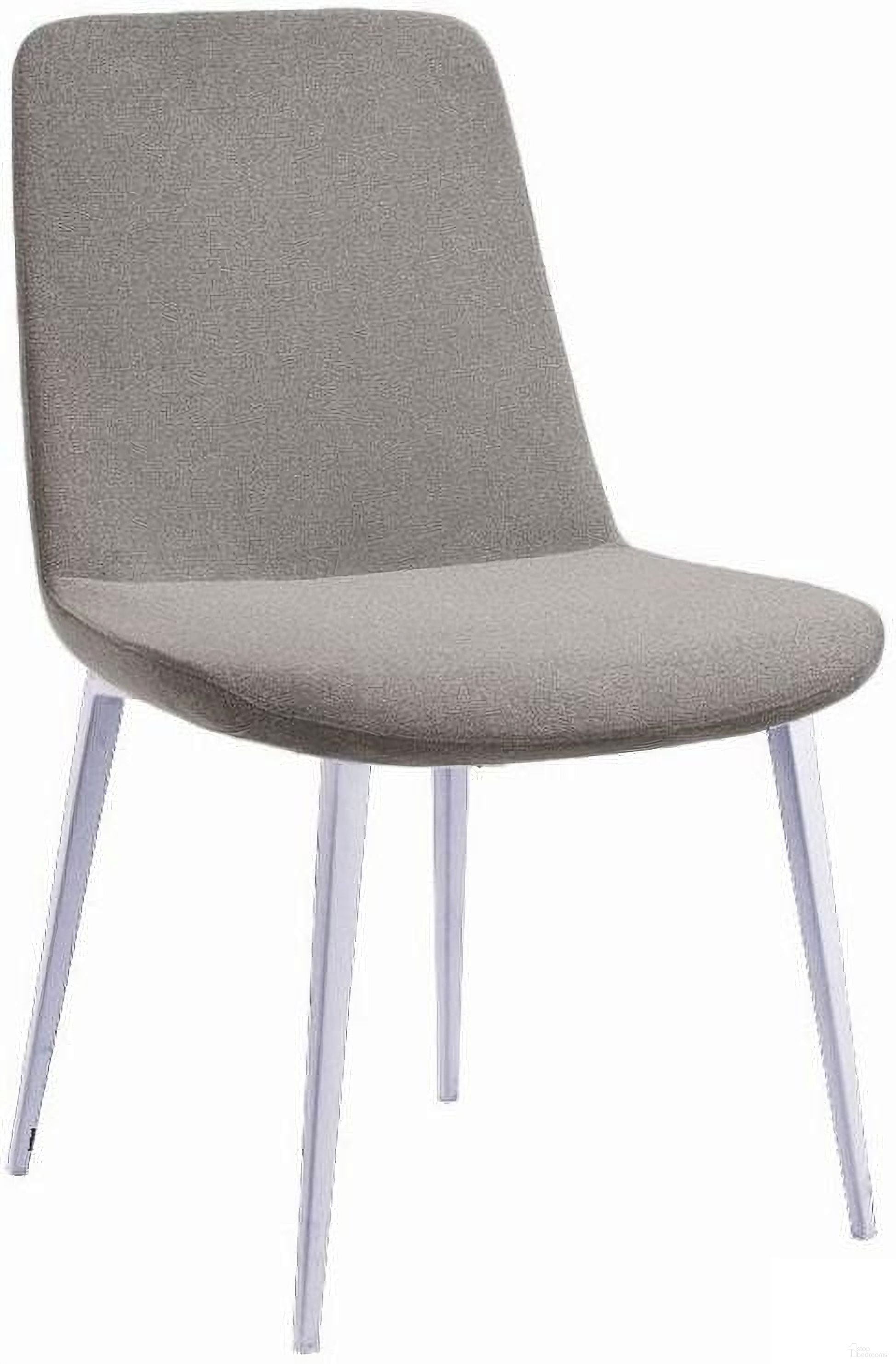 The appearance of Athena Dining Chair Set of 2 In Grey Fabric designed by Bellini Modern Living in the modern / contemporary interior design. This grey piece of furniture was selected by 1StopBedrooms from Athena Collection to add a touch of cosiness and style into your home. Sku: Athena-DC LGY. Material: Chrome. Chair Type: Side Chair.