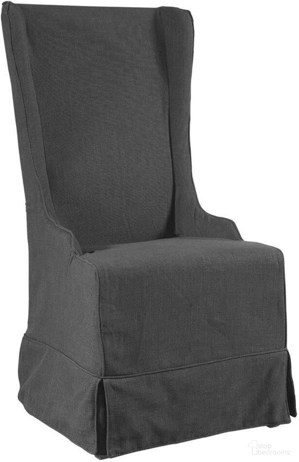 The appearance of Atlantic Beach Wing Charcoal Linen Dining Chair designed by Padma's Plantation in the modern / contemporary interior design. This linen piece of furniture was selected by 1StopBedrooms from Atlantic Collection to add a touch of cosiness and style into your home. Sku: ATL12-C44. Material: Linen. Chair Type: Side Chair.