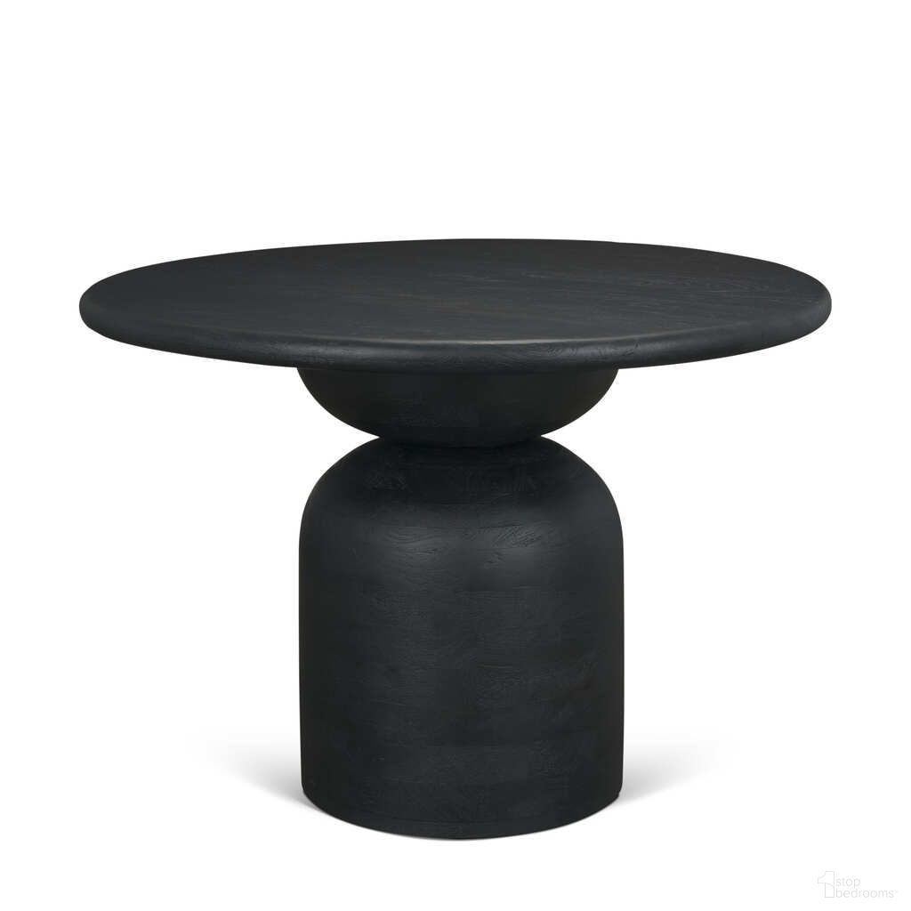 The appearance of Atlas 42 Inch Wood Stacked Pedestal Base Round Dining Table In Black designed by Mercana in the modern / contemporary interior design. This black piece of furniture  was selected by 1StopBedrooms from Atlas Collection to add a touch of cosiness and style into your home. Sku: 71219-AB. Table Base Style: Pedestal. Table Top Shape: Round. Size: 42". Material: Mango Wood.