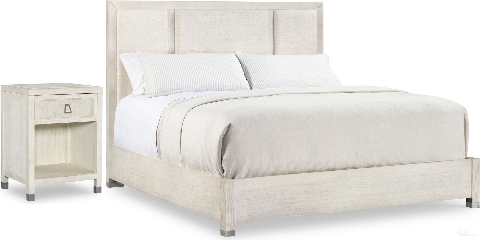 The appearance of Atlas Bedroom Set In Off White designed by Century Furniture in the transitional interior design. This off white piece of furniture was selected by 1StopBedrooms from Curate Collection to add a touch of cosiness and style into your home. Sku: CT6002KFB-CN;CT6002KHB-CN;CT6004-CN. Material: Wood. Bed Size: King.