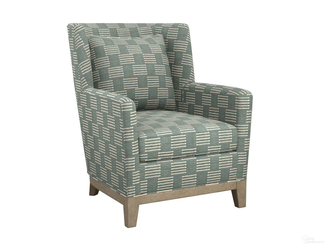The appearance of Featured Upholstery Atlas Chair In Green designed by Lexington in the transitional interior design. This green piece of furniture was selected by 1StopBedrooms from Featured Upholstery Collection to add a touch of cosiness and style into your home. Sku: 7861-11-70. Material: Fabric.
