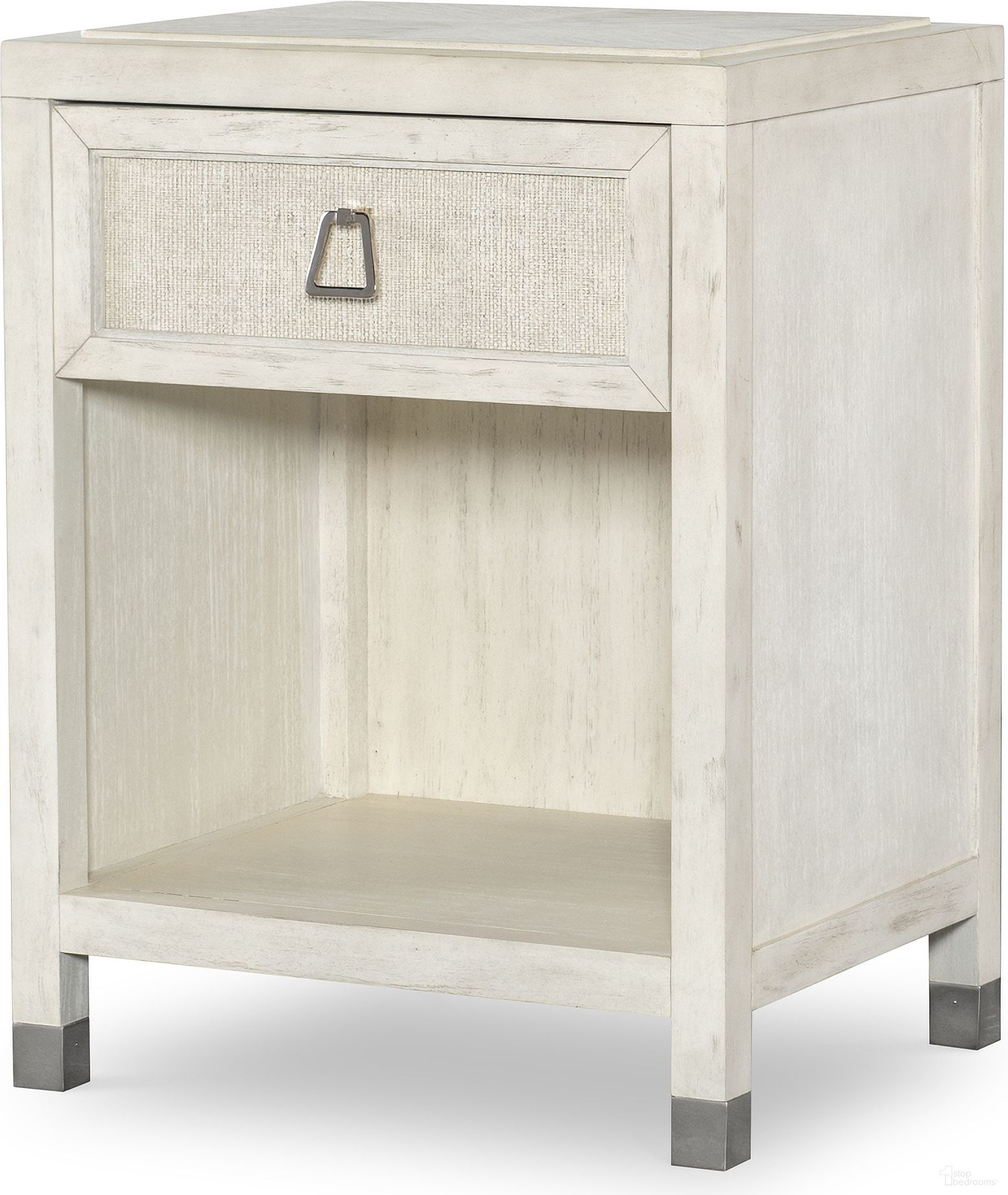 The appearance of Atlas Single Drawer Nightstand In Off White designed by Century Furniture in the transitional interior design. This off white piece of furniture was selected by 1StopBedrooms from Curate Collection to add a touch of cosiness and style into your home. Sku: CT6004-CN. Material: Wood.