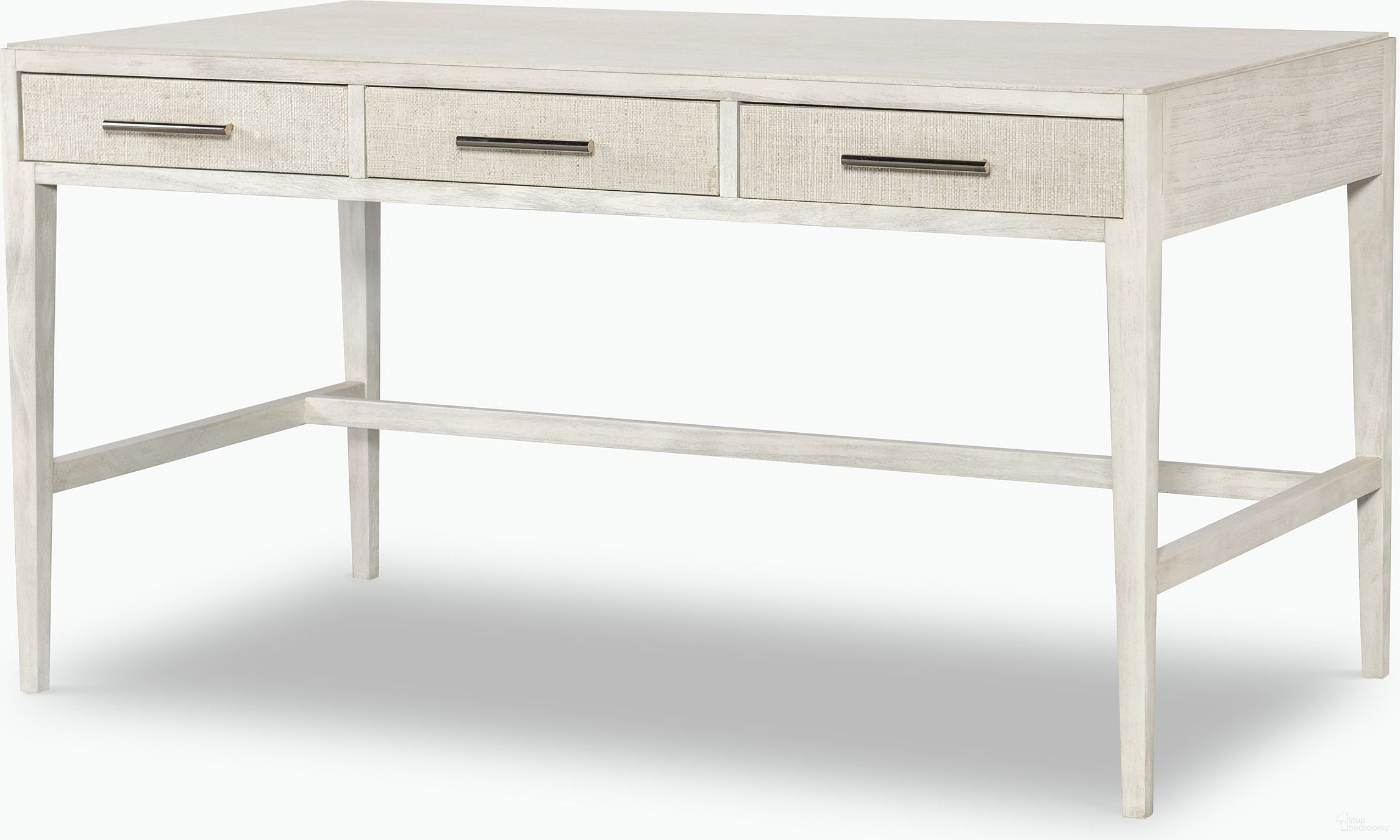 The appearance of Atlas Three Drawer Desk In Off White designed by Century Furniture in the transitional interior design. This off white piece of furniture was selected by 1StopBedrooms from Curate Collection to add a touch of cosiness and style into your home. Sku: CT6012-CN. Material: Wood.