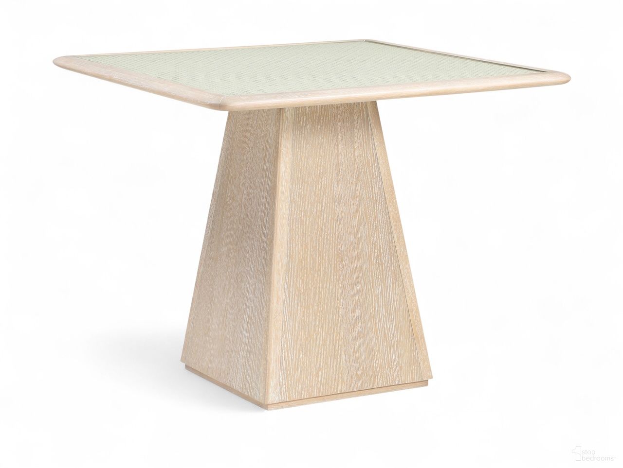 The appearance of Atrium 36 Inch Glass and Cane Top with Solid Wood Base Dining Table In Natural designed by Meridian in the modern / contemporary interior design. This natural piece of furniture  was selected by 1StopBedrooms from Atrium Collection to add a touch of cosiness and style into your home. Sku: 88070Natural-DT36 Box 1/2 (Top);88070Natural-DT36 Box 2/2 (Base). Table Base Style: Pedestal. Table Top Shape: Square. Size: 36" x 36". Material: Cane.
