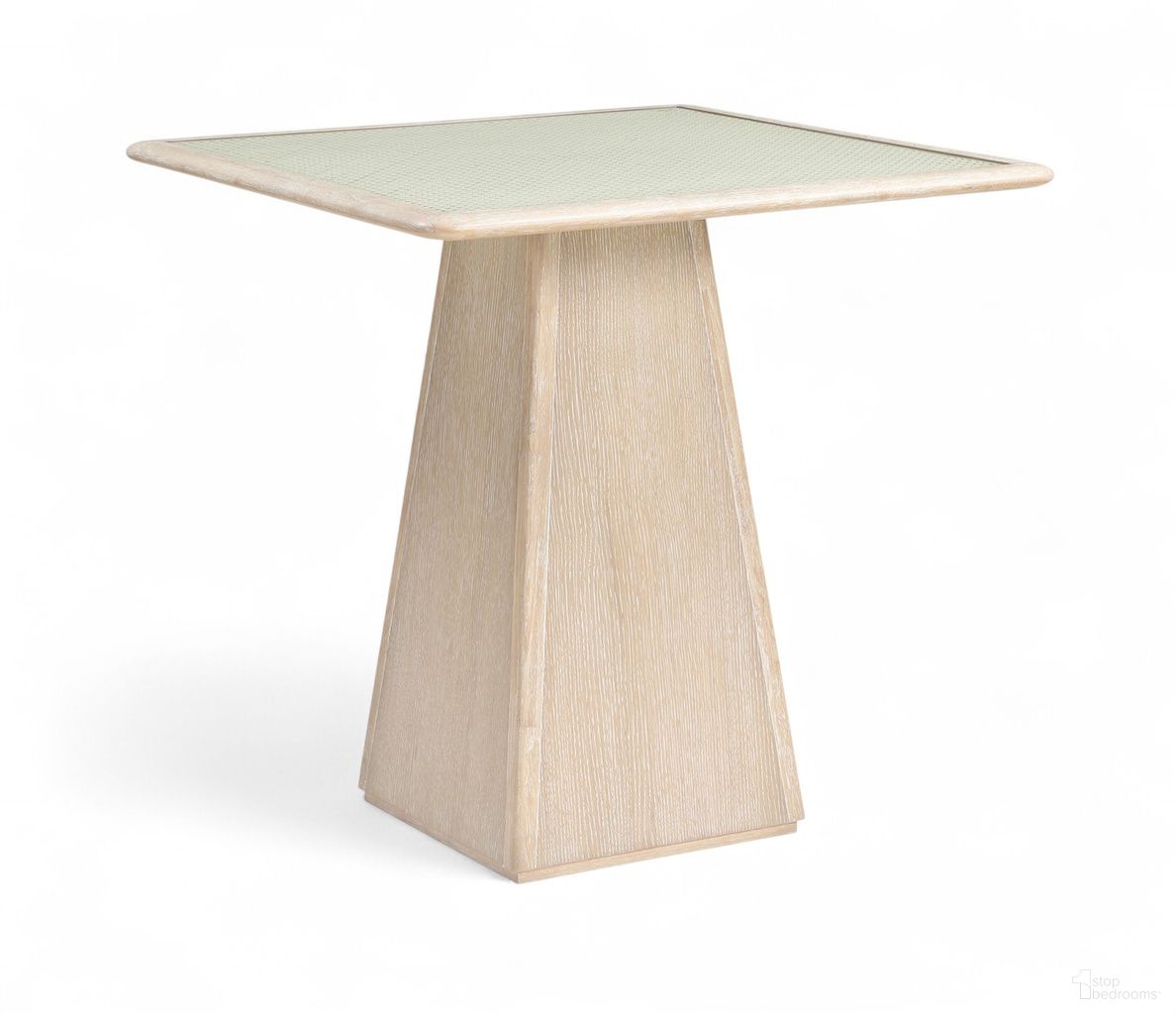 The appearance of Atrium Glass and Cane Top with Solid Wood Base Counter Height Table In Natural designed by Meridian in the modern / contemporary interior design. This natural piece of furniture  was selected by 1StopBedrooms from Atrium Collection to add a touch of cosiness and style into your home. Sku: 88072Natural-T Box 1/2 (Top);88072Natural-T Box 2/2 (Base). Table Base Style: Pedestal. Table Top Shape: Square. Size: 36" x 36". Material: Cane.