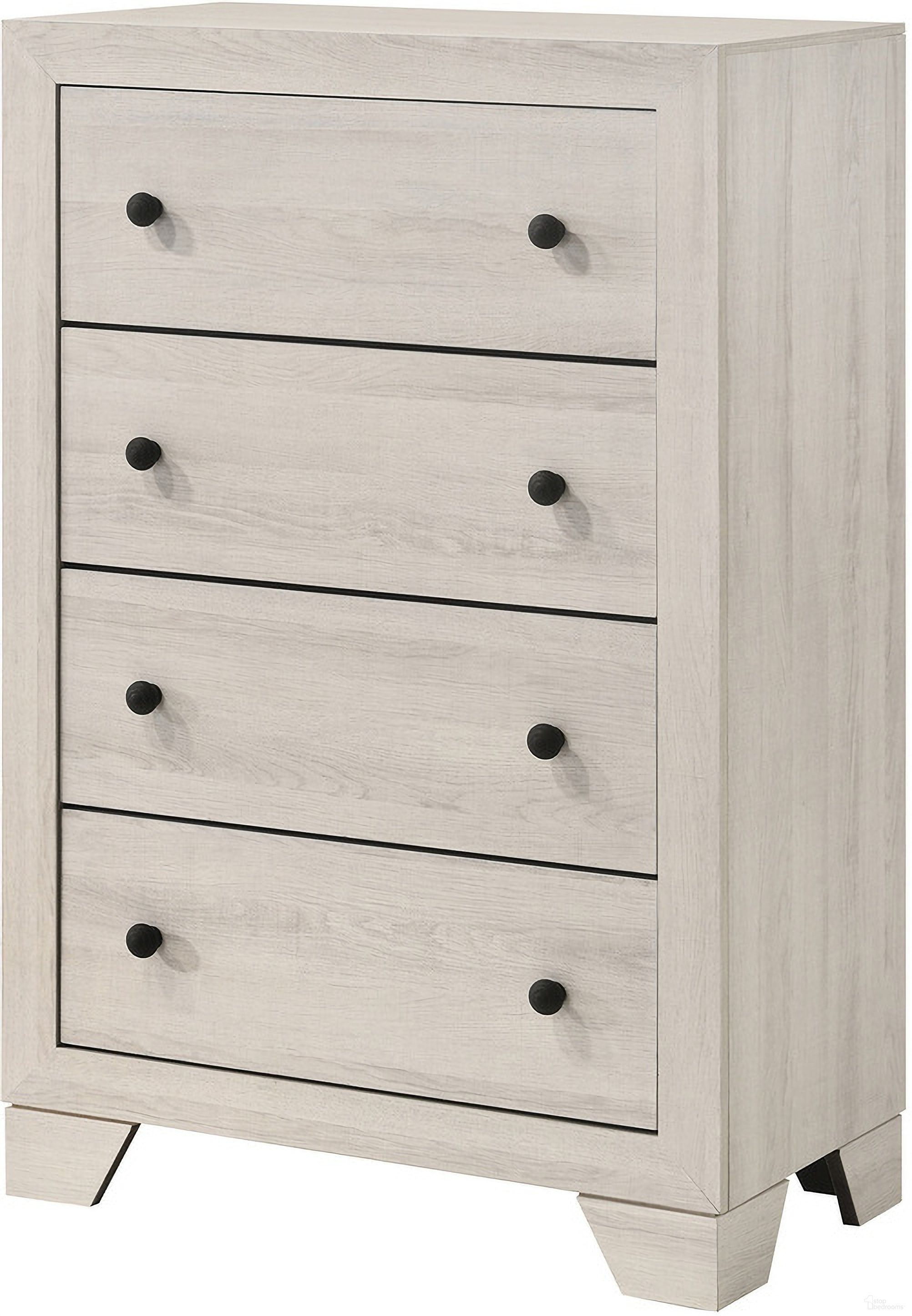 The appearance of Atticus Chest In White designed by Crown Mark in the rustic / southwestern interior design. This white piece of furniture  was selected by 1StopBedrooms from Atticus Collection to add a touch of cosiness and style into your home. Sku: B6982-4. Material: MDF.