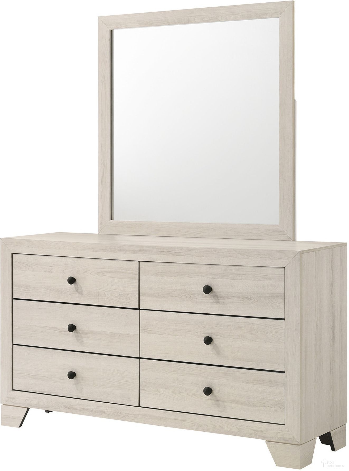 The appearance of Atticus Dresser Mirror In White designed by Crown Mark in the rustic / southwestern interior design. This white piece of furniture was selected by 1StopBedrooms from Atticus Collection to add a touch of cosiness and style into your home. Sku: B6982-11. Material: MDF.