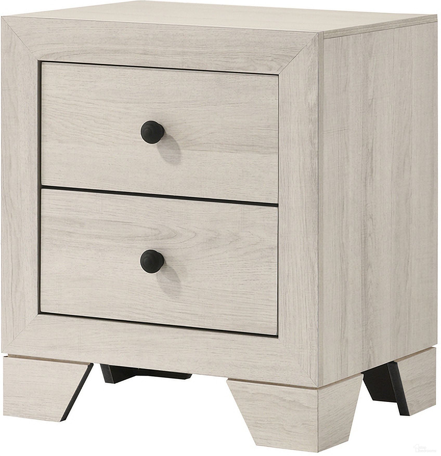 The appearance of Atticus Night Stand In White designed by Crown Mark in the rustic / southwestern interior design. This white piece of furniture was selected by 1StopBedrooms from Atticus Collection to add a touch of cosiness and style into your home. Sku: B6982-2. Material: MDF.