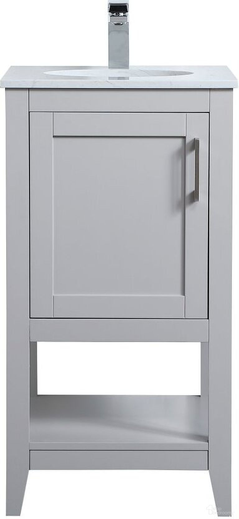 The appearance of Aubrey 18 Inch Single Bathroom Vanity In Grey designed by Elegant Lighting in the traditional interior design. This grey piece of furniture  was selected by 1StopBedrooms from Aubrey Collection to add a touch of cosiness and style into your home. Sku: VF16018GR. Material: Wood.